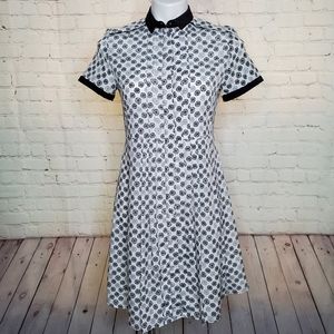 Jason Wu Retro Print Wheel Dress With Collar Size XS